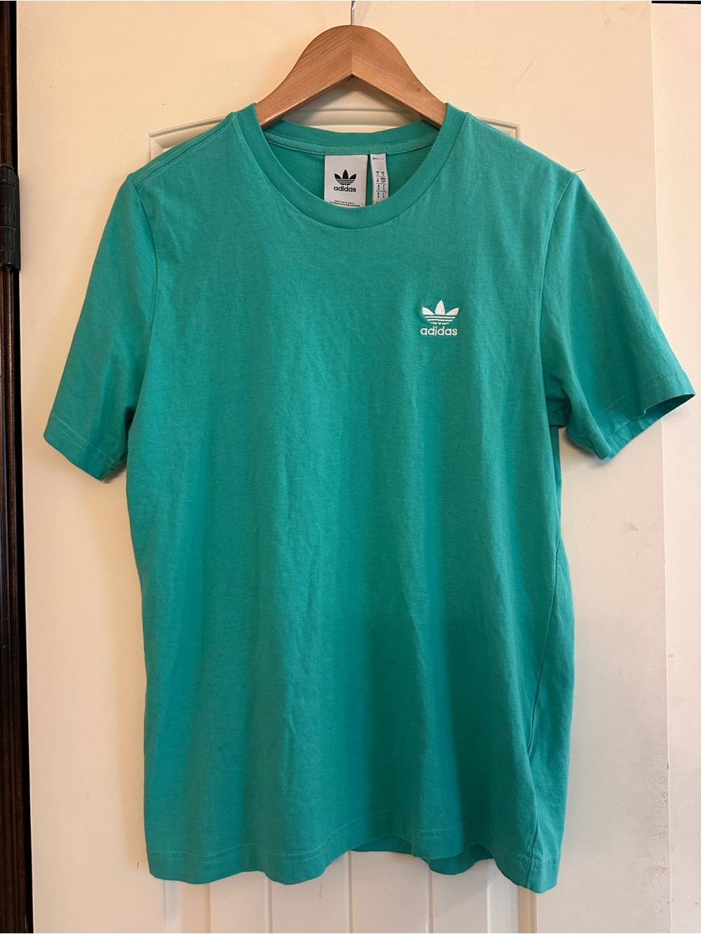 adidas Teal Short-Sleeve Trefoil Crew T-Shirt